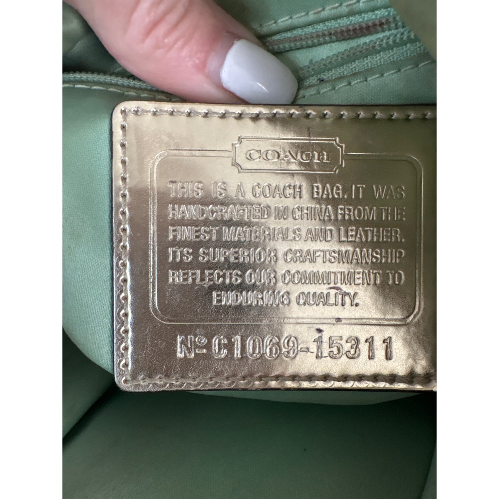 Vintage Coach Poppy Graffiti Glam Shoulder Bag Khaki Monogram Multicolor Sparkle - Picture 11 of 12